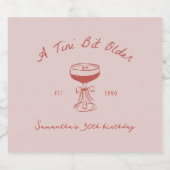 Tini Bit Older Espresso Martini Scribble Birthday Likeurfles Etiket (Enkel label)