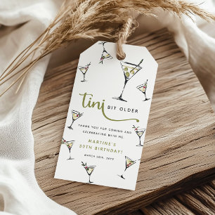 'Tini Bit Older' Martini Cocktail Verjaardagsfavor Cadeaulabel