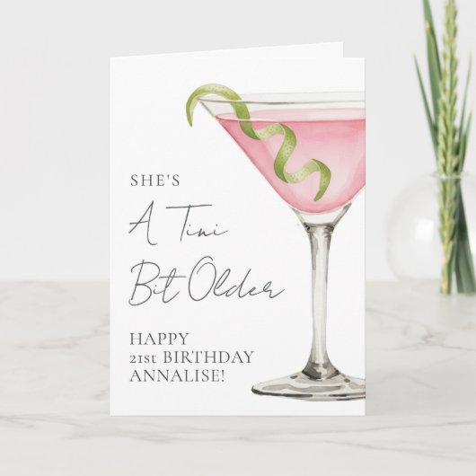 Tini Bit Older Martini Happy Birthday Kaart (Voorkant)