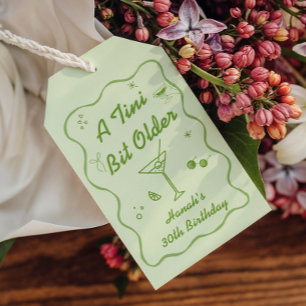 Tini Bit Older Martini thema Verjaardagsfeestje Cadeaulabel