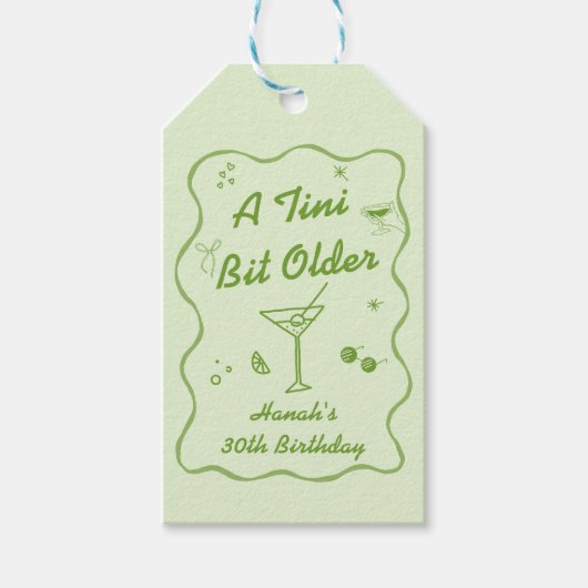 Tini Bit Older Martini-thema Verjaardagsfeestje Cadeaulabel (Voorkant)