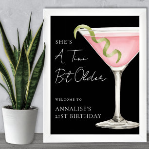 Tini Bit Older Martini Verjaardagsfeest Welkomstbo Poster