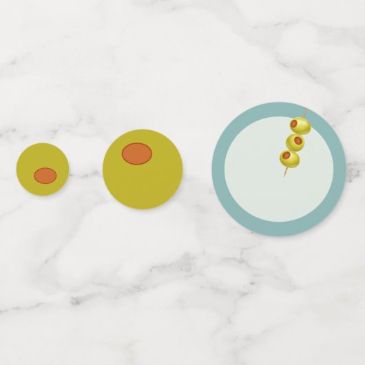 Tini Bit Older - Olijf en Drink Thema Confetti (Achterkanten)