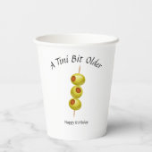 Tini Bit Older - Olijf en Drink Thema Papieren Bekers (Achterkant)