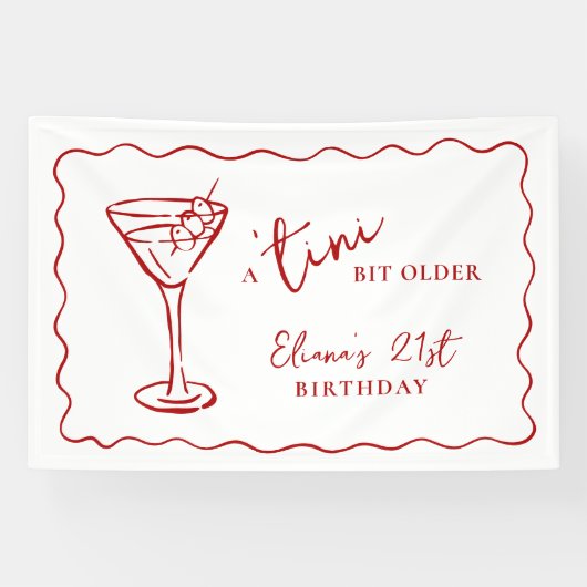 Tini Bit Older Personalized Birthday Party Spandoek (Horizontaal)