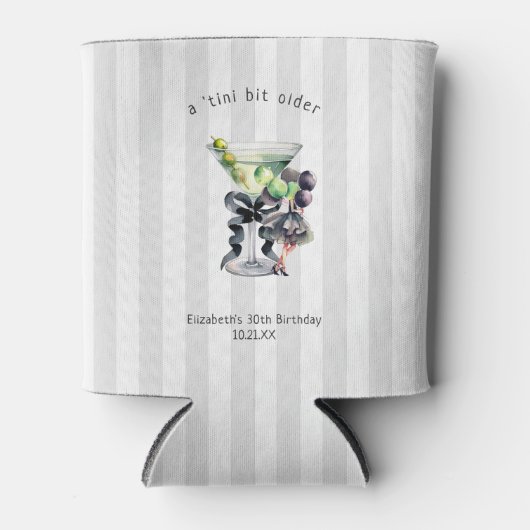 Tini-bit ouder | Martini thema verjaardag gunst Blikjeskoeler (Voorkant)