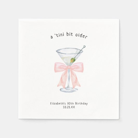Tini-bit ouder | Martini thema verjaardag Servet (Voorkant)
