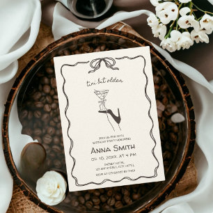 Tini bit oudere cocktail hand getrokken bruine ver kaart