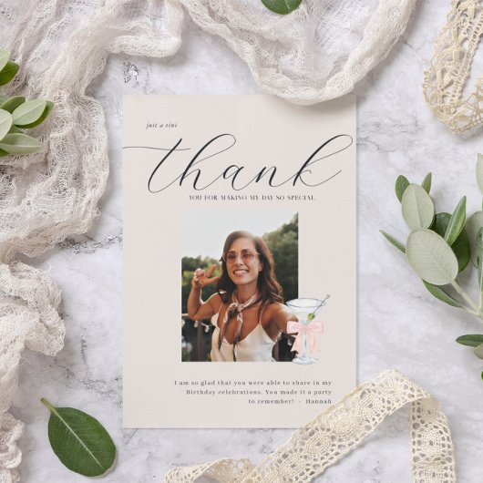 Tini dank u | Martini thema foto Bedankkaart