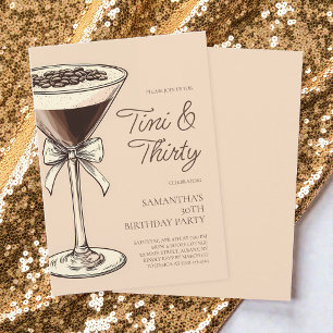 Tini en dertig Script Martini 30ste verjaardagsfee Kaart