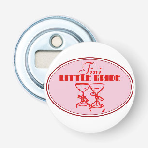 Tini Little Bruidsjurk Design   Roze Martini Glas Button Flesopener