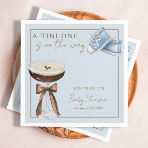 Tini One Blue Espresso Martini Jongens Babyfeestje Servet