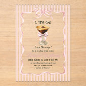 Tini One Bow Coffee Espresso Martini Baby Shower Acryl Uitnodigingen (Voorkant)