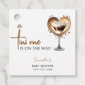 Tini One Espresso Martini Baby shower Bedankjes Labels (Voorkant)