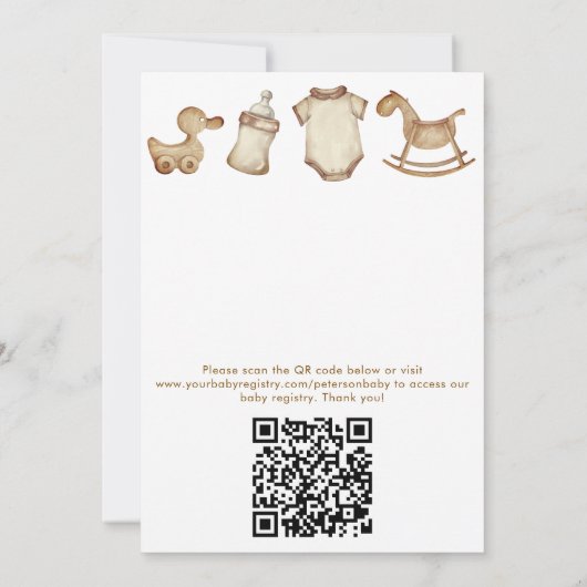 Tini One Espresso Martini Baby shower QR-code Kaart (Achterkant)