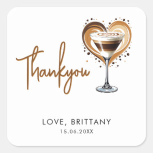 Tini One Espresso Martini Baby shower Vierkante Sticker