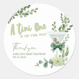 Tini One is op weg naar genderneutraal baby shower Ronde Sticker