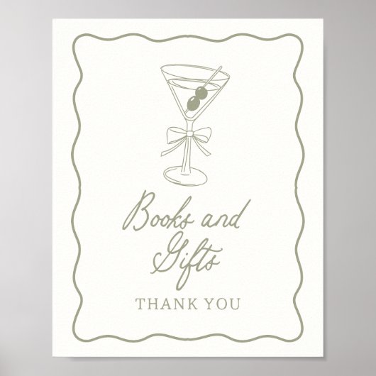 Tini One Martini Baby shower Boeken en Geschenken  Poster (Voorkant)