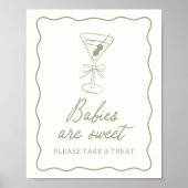 Tini One Martini Baby shower Dessert Sign Poster (Voorkant)