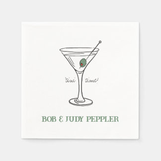 'tini tijd gepersonaliseerde papieren cocktail ser servet