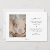 Tiniest Noel Holiday Faire-part de naissance (Dos)