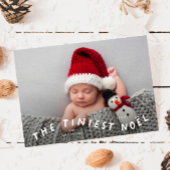 Tiniest Noel Vakantie Geboorteaankondiging Feestdagenkaart