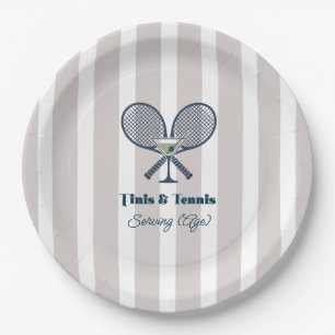 Tinis & Tennis Country Club Preppy Feestje Papieren Bordje