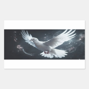 Tinkelende Lichten Witte Vredesduif Rechthoekige Sticker
