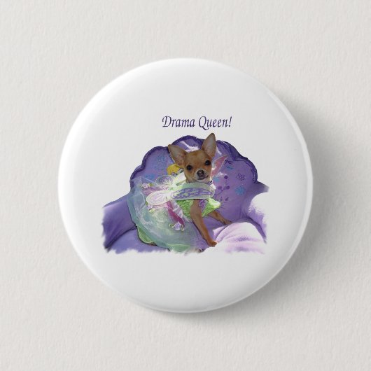 Tinkerbell de "Drama Queen!" Ronde Button 5,7 Cm (Voorkant)
