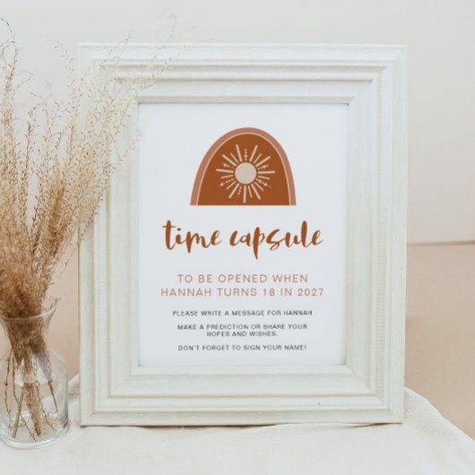 TINLEY Boho Rainbow 1e Birthday Time Poster