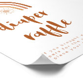 TINLEY Boho Terracotta Rainbow Diaper Raffle Sign Poster (Hoek)