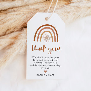 TINLEY Boho Terracotta Rainbow Favor Tag Cadeaulabel