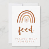 TINLEY Boho Terracotta Rainbow Food Table 5x7 Sign Kaart (Voorkant)