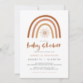 TINLEY Boho Terracotta Rainbow Sun Baby Invitation (Devant)