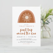 TINLEY Boho Terracotta Rainbow Sun Eerste verjaard Kaart (Staand voorkant)