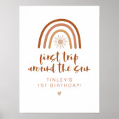 TINLEY Boho Terracotta Rainbow Sun Eerste verjaard Poster (Voorkant)