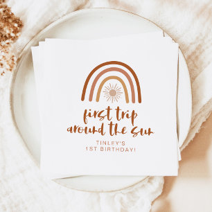 TINLEY Boho Terracotta Rainbow Sun Eerste verjaard Servet