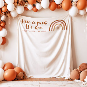 TINLEY Boho Terracotta Regenboog Hier komt de Zoon Wandkleed