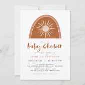 TINLEY Boho Terracotta Sun Rainbow Baby Invitation (Devant)