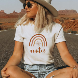 TINLEY Boho verbrand Oranje regenboog Sun Auntie T-shirt
