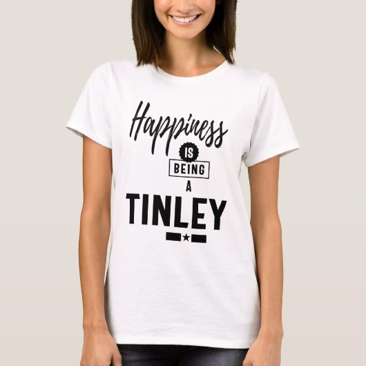 Tinley Personalized Name Birthday Gift T-shirt (Voorkant)
