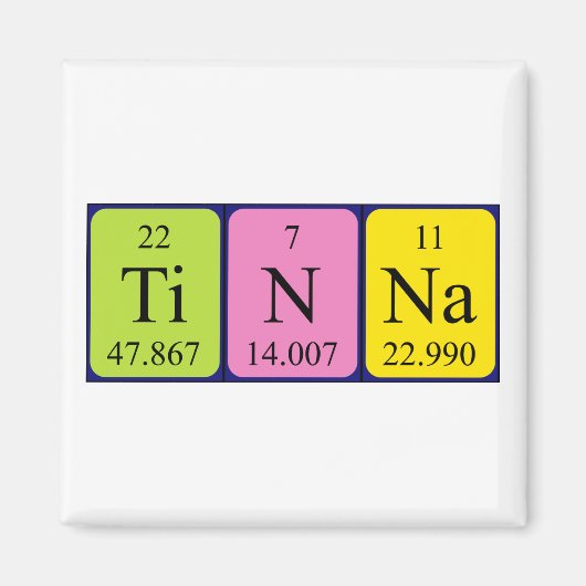 Tinna periodiek table name magnet magneet (Voorkant)
