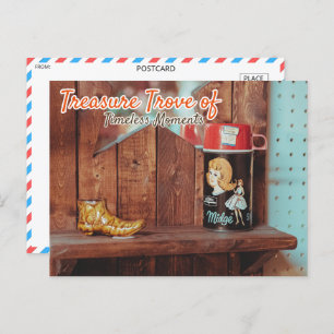  tinnen container en Golden Boot beeldje Briefkaart