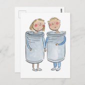 Tinnen Trouwdag Briefkaart (Voorkant / Achterkant)