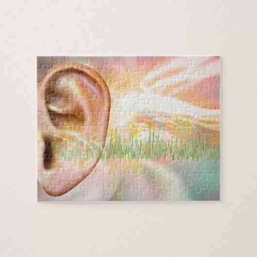 Tinnitus, conceptuele computerkunst. legpuzzel (Horizontaal)
