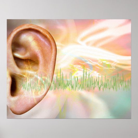 Tinnitus, conceptuele computerkunst. poster (Voorkant)