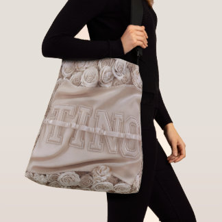 TINO geborduurd Roos Canvas tas