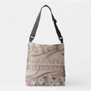 TINO geborduurd Roos Canvas tas