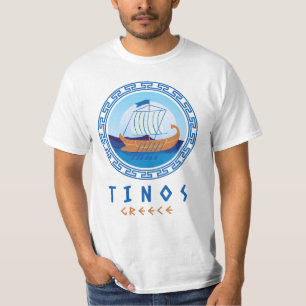 Tinos, Griekenland Grieks scheepsontwerp Mannen T-shirt