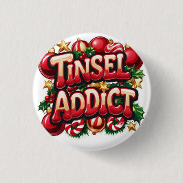 Tinsel Addict Fun Ronde Button 3,2 Cm